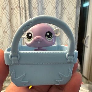 LPS Purple Hamster and Blue carrier